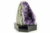 Deep Purple Amethyst Geode With Wood Base - Uruguay #364440-1